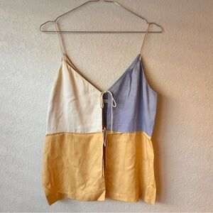 Rebecca Taylor color block tie front top